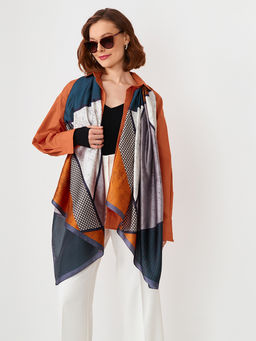 Большой, мягкий, тонкий и очень нежный двусторонний палантин с рисунком - Tantino фото 8