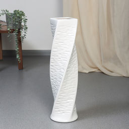 Ваза для цветов напольная «Хамфри», 58×12 см, керамика, белая