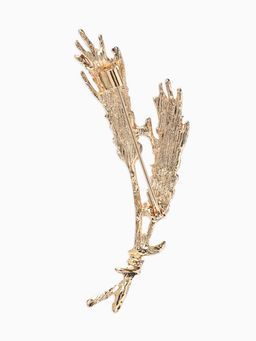 Брошь «Колосья» пшеницы, цвет жёлтый в золоте