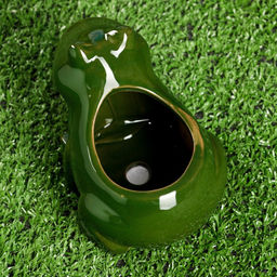 Горшок «Лягушка» керамический, 250 мл, 12×10×9 см, зелёный