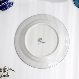 Тарелка плоская «Цветы», d=24 см, H=2 см, гжель, фарфор