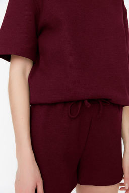 Trendyolmilla Siyah Waffle Kumas Sortlu Orme Pijama Tak?m? THMSS22PT0524  фото 35