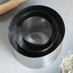 Набор форм для выпечки и выкладки TAS-PROM «Круг», d=10/15/20 см, h=12 см, нержавеющая сталь, 3 шт.