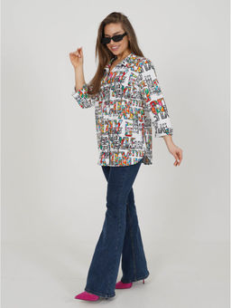 Жанетта туника женская (полоса синий) - Lovetex фото 36