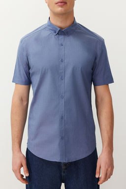 Lacivert Slim Fit K?sa Kollu Gomlek TMNSS24GO00065 - Trendyolmilla фото 3