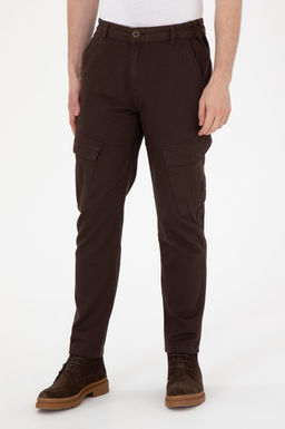 Erkek Carrot Fit Kahverengi Kanvas Pantolon