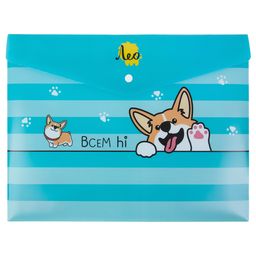 Лео Учись Папка-конверт для тетрадей с кнопкой A5+ LT-2101 180 мкм песок 20 шт. 04-Корги