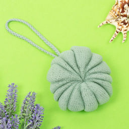 Цена за 3 шт. Мочалка нейлоновая "Premium - Paradise", цвет мятный, D-10см, 50гр (зип пакет и наклейка Ultramarine)