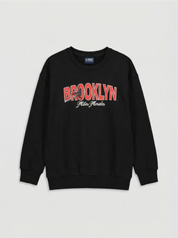 Bisiklet Yaka Spider-Man Bask?l? Erkek ?ocuk Sweatshirt