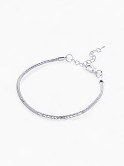 Браслет для шармов «Карабин», основа, цвет серебро, 20 см