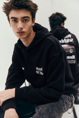 Sudadera con capucha y estampado Loose Fit