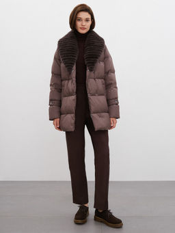 Conso/WDMF 220533 - cappuccino Пуховое Полупальто фото 5
