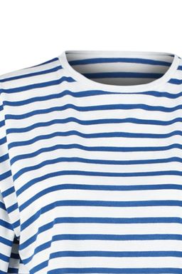TRENDYOLMILLA Lacivert Cizgili Relaxed/Genis Rahat Kesim Crop Bisiklet Yaka Orme T-Shirt TWOSS23TS00136 фото 8