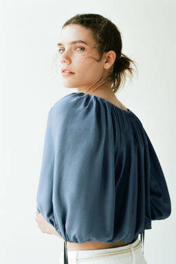 Blusa oversize con lazadas - H&m фото 5