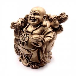 Хотей со слитком и с посохом дарует счастье и открывает финансовый поток 18-16см ХРУПКОЕ