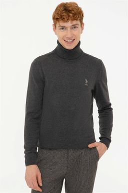 U. S. Polo Assn / Мужской базовый свитер антрацитового меланжа