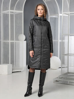 25103 Плащ утепл. черный - Dizzyway фото 2