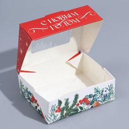 Цена за 5 шт. Коробка складная Новогодний венок, 10 х 8 х 3.5 см - Дарите счастье фото 4