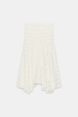 FALDA MIDI ROTOS ASIM?TRICA / Blanco roto - Zara фото 7