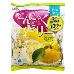 Желе конняку со вкусом юдзу Yukiguni Aguri, Япония, 96 г (16 г*6шт) Акция