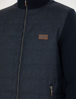Lacivert Slim Fit Fermuarl_ Triko H_rka