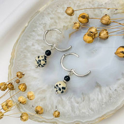 Серьги двойные из перепелиной Яшмы и Агата