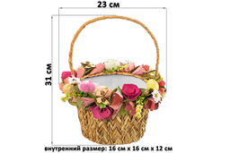 Пасхальная корзина 23*23*31см, "Бабочки в саду"