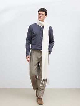 D??meli Bisiklet Yaka Yaka Uzun Kollu Erkek Ti??rt