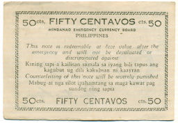 Банкнота 50 сентаво 1944 года Филиппины (Минданао, Администрация США)