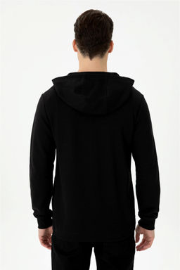 U. S. Polo Assn Мужской черный вязаный кардиган с капюшоном - U.s. polo assn фото 5