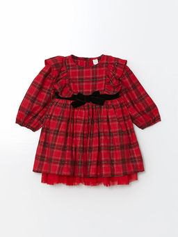 Bisiklet Yaka K?z ?ocuk Flanel Elbise