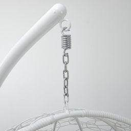 Кресло - кокон подвесное «Капля», 72×98×186 см, с искусственным ротангом, белое, с зелёной подушкой