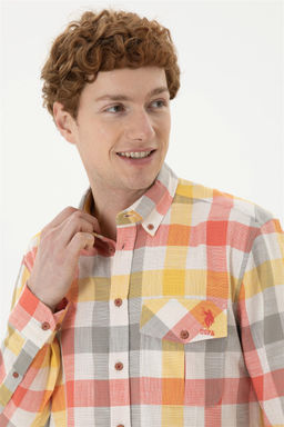 Мужская красная рубашка в клетку - U.s. polo assn фото 2