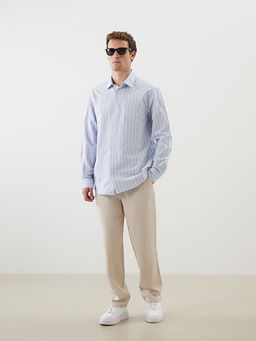 Рубашка Regular Fit короткий рукав Çizgili Oxford мужская