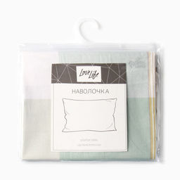 Наволочка LoveLife Square green, 50*70, 100%хлопок, сатин, 125г/м?  фото 4