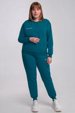 Арт. 2360/1 Костюм с брюками женский 50-58 (5 шт) Цвет:верх- изумруд, низ- изумруд