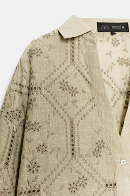 SHIRT WITH CUTWORK EMBROIDERY - Zara фото 18