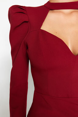 Trendyolmilla Siyah Vucuda Oturan Dokuma S?k Abiye Elbise TPRAW24EL00004  фото 5