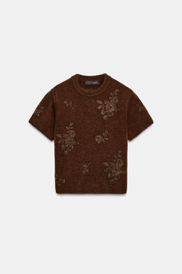 SHORT SLEEVE BEADED JUMPER