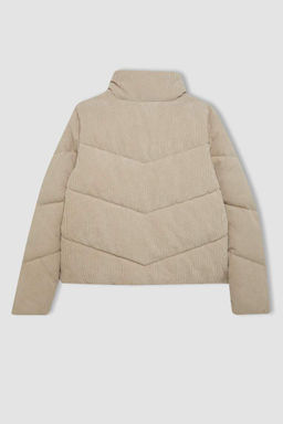 Водонепроницаемое вельветовое пуховик с воротником-стойкой - Defacto фото 10