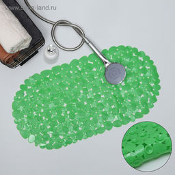 Коврик противоскользящий в ванну на присосках Доляна Крупная галька, 33?63 см, МИКС  фото 6