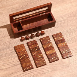 Игра настольная 2 в 1, домино, кубики, 19×6×5 см, дерево шишам