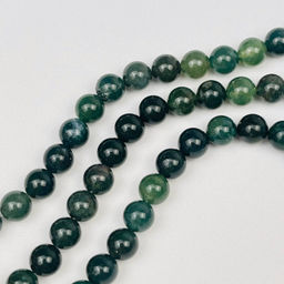 Бусины для украшений из Мохового агата (43 бусины)