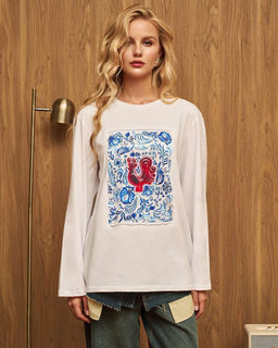 Лонгслив с шёлковой вставкой Петушок LRP001 - Sahar art lab фото 4