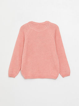 Bisiklet Yaka Desenli Uzun Kollu K?z ?ocuk Triko Kazak - Waikiki фото 2