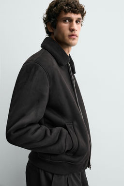 FAUX SUEDE JACKET WITH FAUX SHEARLING - Zara фото 6