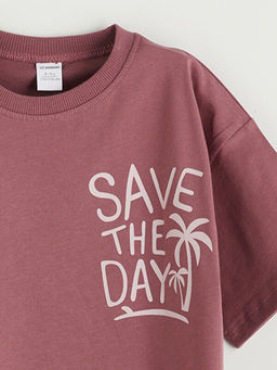 Bisiklet Yaka Bask?l? Erkek ?ocuk Ti??rt