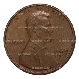 Монета 1 цент 1969 года D