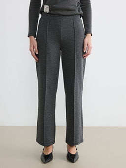 Loose Fit Desenli Kad?n Pileli Pantolon