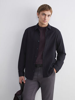 Regular Fit Uzun Kollu Gabardin Erkek G?mlek